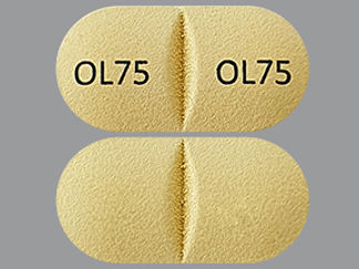 This is a Tablet imprinted with OL75 OL75 on the front, nothing on the back.