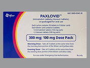 Paxlovid (Eua): Esto es un Tableta Empaque De Dosis imprimido con PFE or logo and NK en la parte delantera, 3CL or blank en la parte posterior, y es fabricado por None.