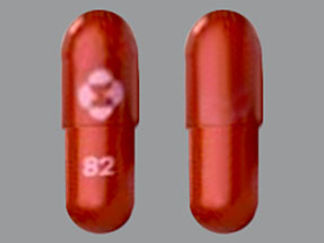 This is a Capsule imprinted with Logo on the front, 82 on the back.