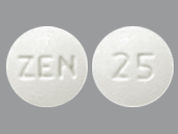 Methazolamide: Esto es un Tableta imprimido con ZEN en la parte delantera, 25 en la parte posterior, y es fabricado por None.