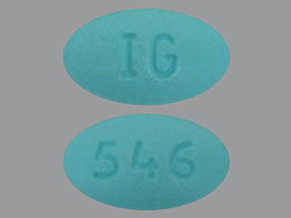 This is a Tablet imprinted with IG on the front, 546 on the back.