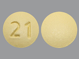 This is a Tablet imprinted with 21 on the front, nothing on the back.