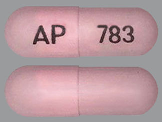 This is a Capsule imprinted with AP on the front, 783 on the back.