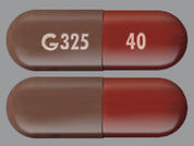 Absorica: This is a Capsule imprinted with G 325 on the front, 40 on the back.