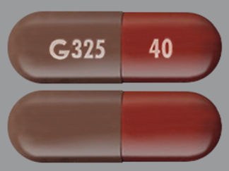 This is a Capsule imprinted with G 325 on the front, 40 on the back.