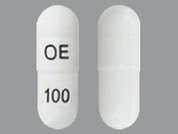 Celecoxib: Esto es un Cápsula blanco oblongo imprimido con OE en la parte delantera, 100 en la parte posterior, y es fabricado por MEDSTONE PHARMA.