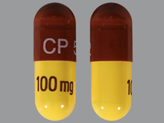 This is a Capsule imprinted with CP 572 on the front, 100 mg on the back.