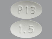 Pramipexole Er: This is a Tablet Er 24 Hr imprinted with 1.5 on the front, P13 on the back.