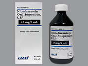 Nitrofurantoin: This is a yellow Suspension Oral imprinted with nothing on the front, nothing on the back, and is manufactured by ANI PHARMACEUTI.