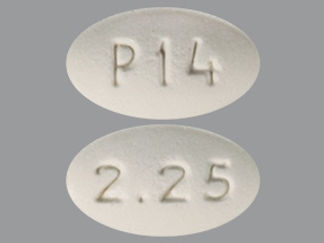 Esto es un Tableta Er 24 Hr imprimido con 2.25 en la parte delantera, P14 en la parte posterior, y es fabricado por None.