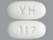 Guanfacine Hcl Er: This is a white oval Tablet Er 24 Hr imprinted with YH on the front, 117 on the back, and is manufactured by SLATE RUN PHARM.