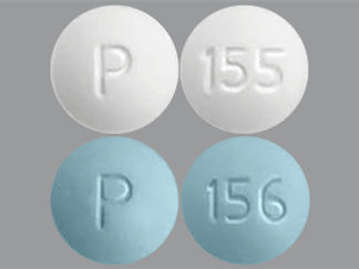 This is a Tablet Dose Pack imprinted with P on the front, 155 or 156 on the back.