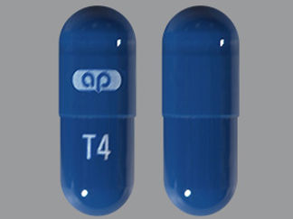 This is a Capsule Er 24 Hr imprinted with logo on the front, T4 on the back.