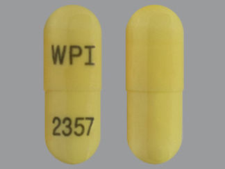 This is a Capsule Er 24 Hr imprinted with WPI on the front, 2357 on the back.