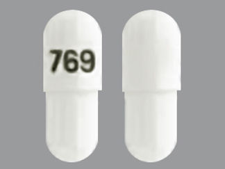This is a Capsule Er 24 Hr imprinted with 769 on the front, nothing on the back.
