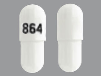 This is a Capsule Er 24 Hr imprinted with 864 on the front, nothing on the back.