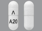 Cevimeline Hcl: This is a Capsule imprinted with logo on the front, A20 on the back.