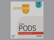 Omnipod Go Pods: Esto es un Cartucho imprimido con nada en la parte delantera, nada en la parte posterior, y es fabricado por None.