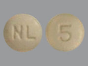 Nebivolol Hcl: Esto es un Tableta imprimido con NL en la parte delantera, 5 en la parte posterior, y es fabricado por None.