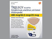 Trelegy Ellipta: This is a Blister With Inhalation Device imprinted with nothing on the front, nothing on the back.
