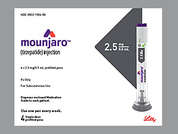 Mounjaro: Esto es un Inyector De Pluma imprimido con nada en la parte delantera, nada en la parte posterior, y es fabricado por ELI LILLY & CO..