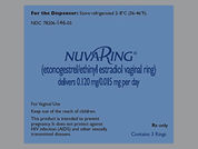Nuvaring: Esto es un Anillo Vaginal imprimido con nada en la parte delantera, nada en la parte posterior, y es fabricado por None.