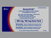 Paxlovid (Eua): Esto es un Tableta Empaque De Dosis imprimido con PFE or logo and NK en la parte delantera, 3CL or blank en la parte posterior, y es fabricado por None.