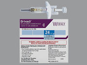 Brixadi: This is a Solution Er Syringe imprinted with nothing on the front, nothing on the back.