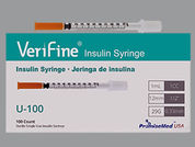 Verifine Insulin Syringe: Esto es un Jeringa Empty Disposable imprimido con nada en la parte delantera, nada en la parte posterior, y es fabricado por None.