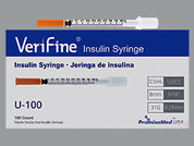 Verifine Insulin Syringe: Esto es un Jeringa Empty Disposable imprimido con nada en la parte delantera, nada en la parte posterior, y es fabricado por None.