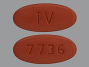 Darunavir: This is a Tablet imprinted with 7736 on the front, TV on the back.