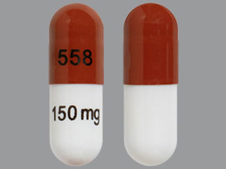 Esto es un Cápsula imprimido con 558 en la parte delantera, 150 mg en la parte posterior, y es fabricado por None.