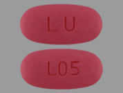 Azithromycin: This is a Tablet imprinted with LU on the front, L05 on the back.