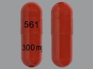 Esto es un Cápsula imprimido con 561 en la parte delantera, 300 mg en la parte posterior, y es fabricado por None.
