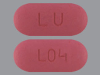 This is a Tablet imprinted with LU on the front, L04 on the back.
