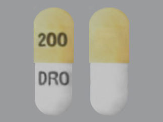 This is a Capsule imprinted with 200 on the front, DRO on the back.