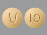 Venclexta: This is a Tablet imprinted with V on the front, 10 on the back.