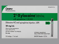 Xylocaine Dental-Epinephrine 2%-1:50000 (package of 1.7 ml(s)) Cartridge