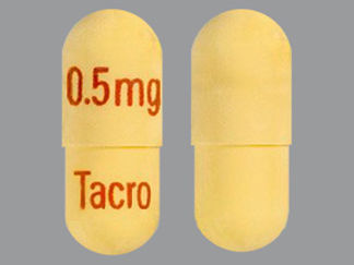 Esto es un Cápsula imprimido con 0.5mg en la parte delantera, Tacro en la parte posterior, y es fabricado por None.