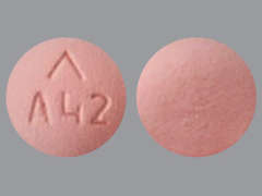 Esto es un Tableta LP 24 Hr rosado redondo imprimido con logo and A42 en la parte delantera, nada en la parte posterior, y es fabricado por ADVAGEN PHARMA.