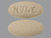Thyroid: Esto es un Tableta imprimido con N 740 en la parte delantera, nada en la parte posterior, y es fabricado por None.