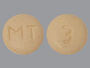Tiagabine Hcl: This is a Tablet imprinted with MT on the front, 3 on the back.