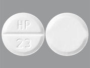 Buspirone Hcl: This is a Tablet imprinted with HP  23 on the front, nothing on the back.