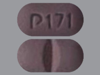 This is a Tablet imprinted with p171 on the front, nothing on the back.