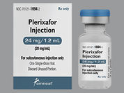 Plerixafor: This is a Vial imprinted with nothing on the front, nothing on the back.