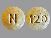 Niva Thyroid: This is a Tablet imprinted with N on the front, 120 on the back.