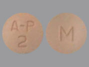 Atovaquone-Proguanil Hcl: This is a Tablet imprinted with A-P  2 on the front, M on the back.