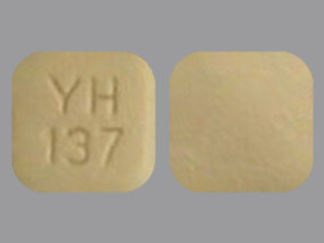 Esto es un Tableta Er 24 Hr imprimido con YH  137 en la parte delantera, nada en la parte posterior, y es fabricado por None.