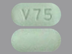 This is a Tablet imprinted with V75 on the front, nothing on the back.