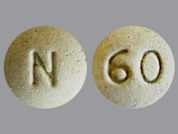 Niva Thyroid: This is a Tablet imprinted with N on the front, 60 on the back.